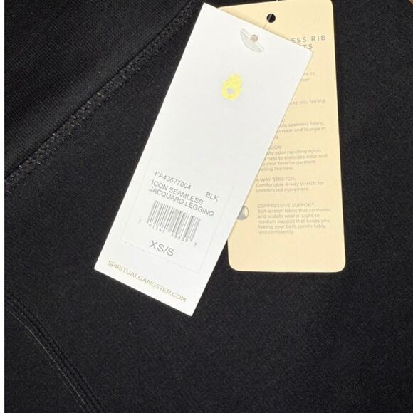 Spiritual Gangster Icon Seamless Jacquard Grateful Legging XS/S Black - Picture 7 of 8